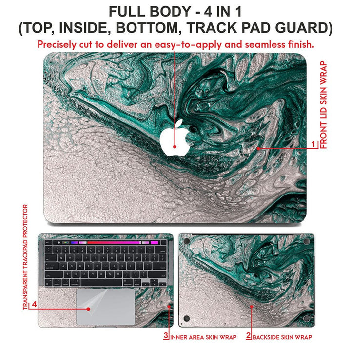 Laptop Skin for Apple MacBook - Green Silver Sparkle - SkinsLegend