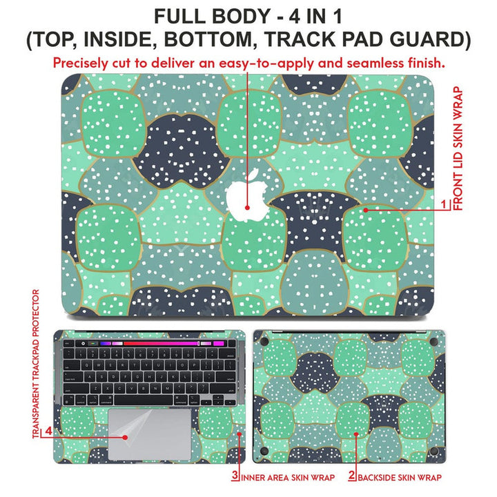 Laptop Skin for Apple MacBook - Greenish Dotted Art - SkinsLegend