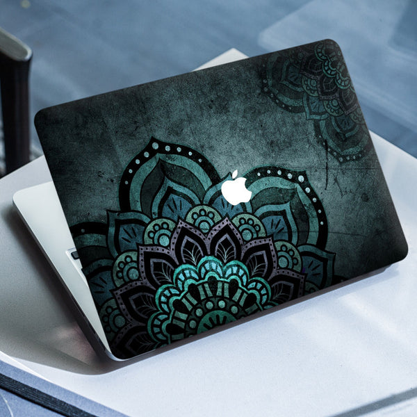 Laptop Skin for Apple MacBook - Greenish Mandala Art - SkinsLegend