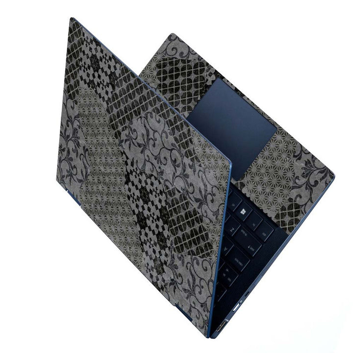 Full Panel Laptop Skin - Grey Different Shapes