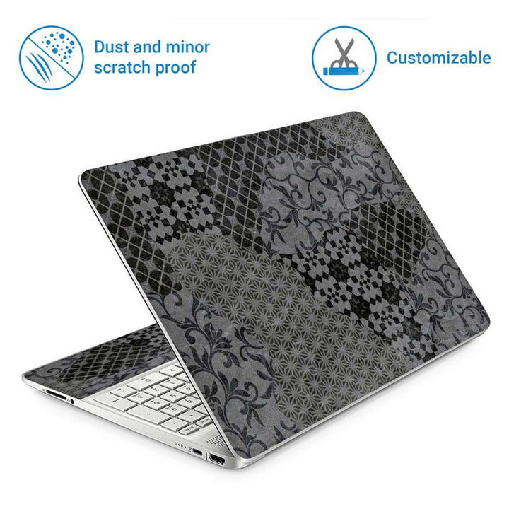 Full Panel Laptop Skin - Grey Different Shapes