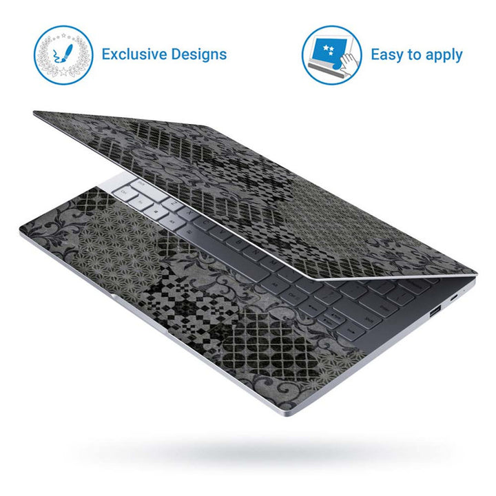 Full Panel Laptop Skin - Grey Different Shapes