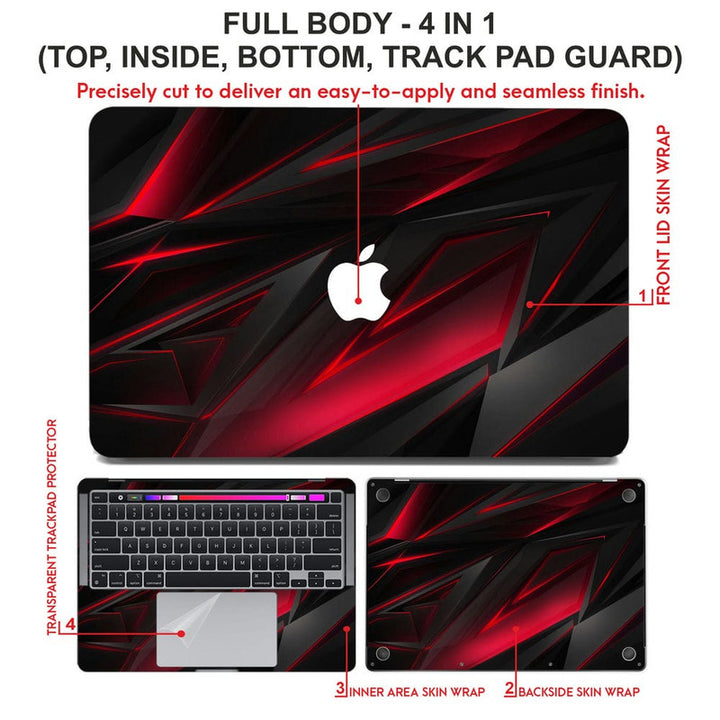 Laptop Skin for Apple MacBook - Grey Magenta 3D Art - SkinsLegend