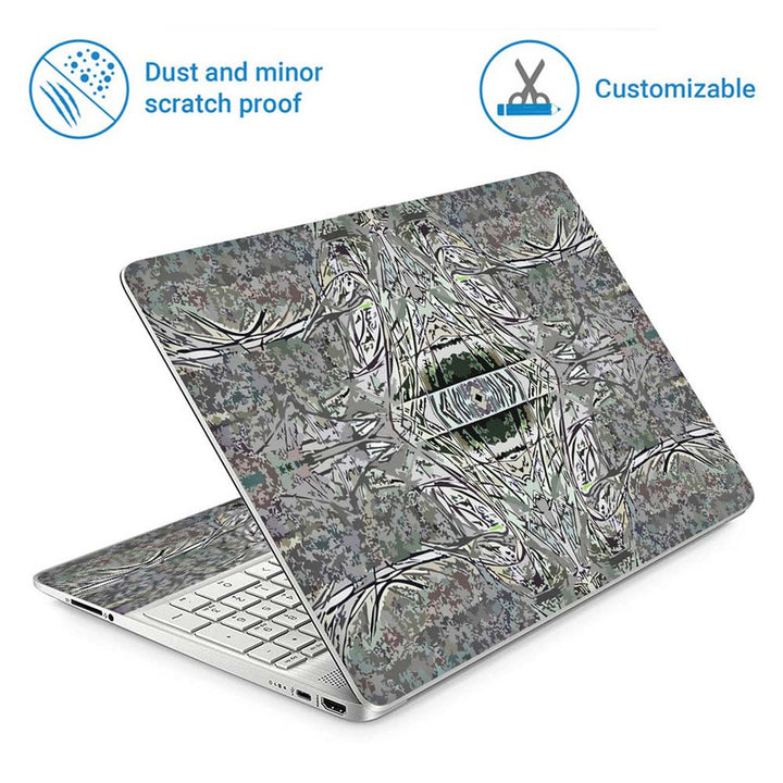 Full Panel Laptop Skin - Grey Patern Art