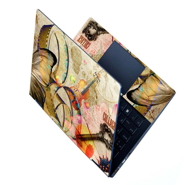 Full Panel Laptop Skin - Guitar Collage