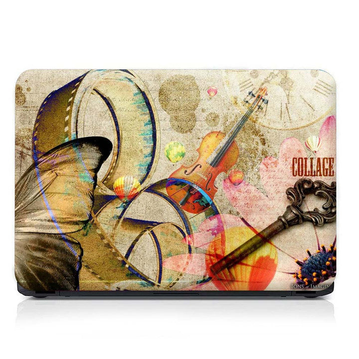 Full Panel Laptop Skin - Guitar Collage