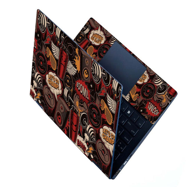 Full Panel Laptop Skin - Gym in Graffiti Style