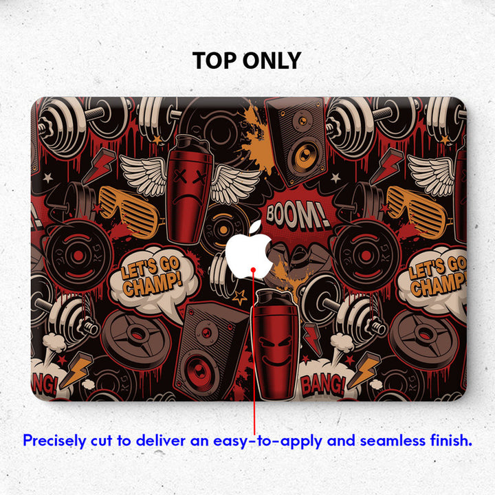 Laptop Skin for Apple MacBook - Gym in Graffiti Style - SkinsLegend