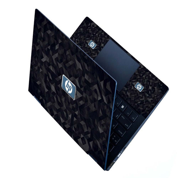 Full Panel Laptop Skin - HP Black 3D Triangles