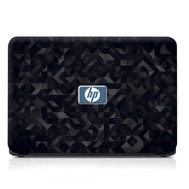 Full Panel Laptop Skin - HP Black 3D Triangles