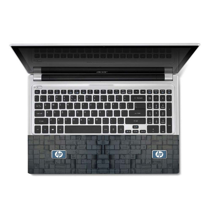 Full Panel Laptop Skin - HP Grey Brick Wall