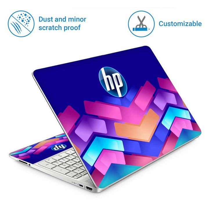 Full Panel Laptop Skin - HP Logo Multi Bricks