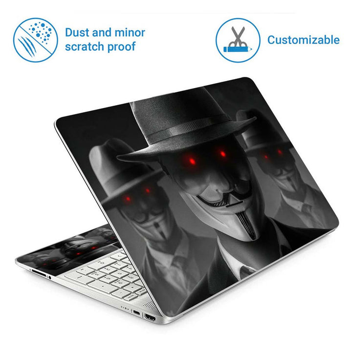 Full Panel Laptop Skin - Hacker Anonymous Evil