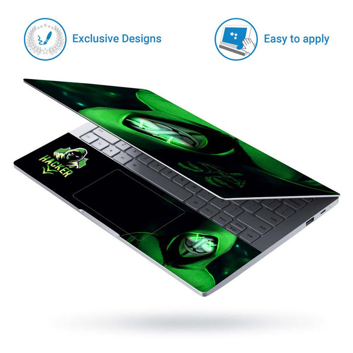 Full Panel Laptop Skin - Hacker Anonymous Green