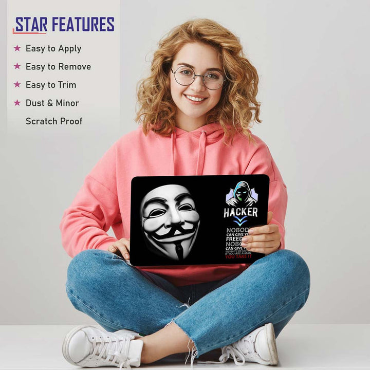 Full Panel Laptop Skin - Hacker Anonymous Multi Logo Smile Face