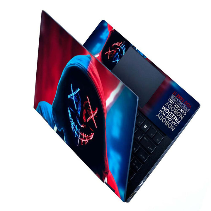 Full Panel Laptop Skin - Hacker Anonymous Red Blue