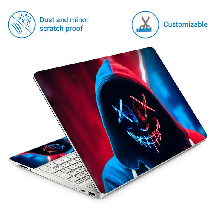 Full Panel Laptop Skin - Hacker Anonymous Red Blue