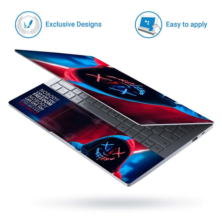 Full Panel Laptop Skin - Hacker Anonymous Red Blue