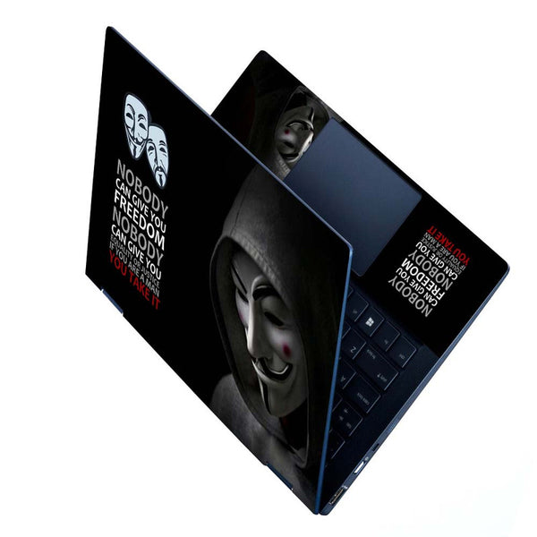 Full Panel Laptop Skin - Hacker Anonymous Red Spot Face