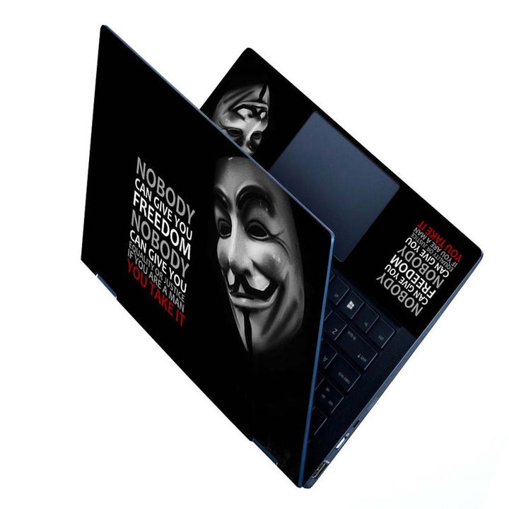 Full Panel Laptop Skin - Hacker Anonymous Smile Face