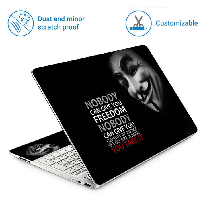 Full Panel Laptop Skin - Hacker Anonymous Smile Face