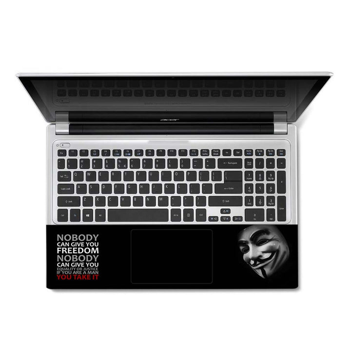 Full Panel Laptop Skin - Hacker Anonymous Smile Face