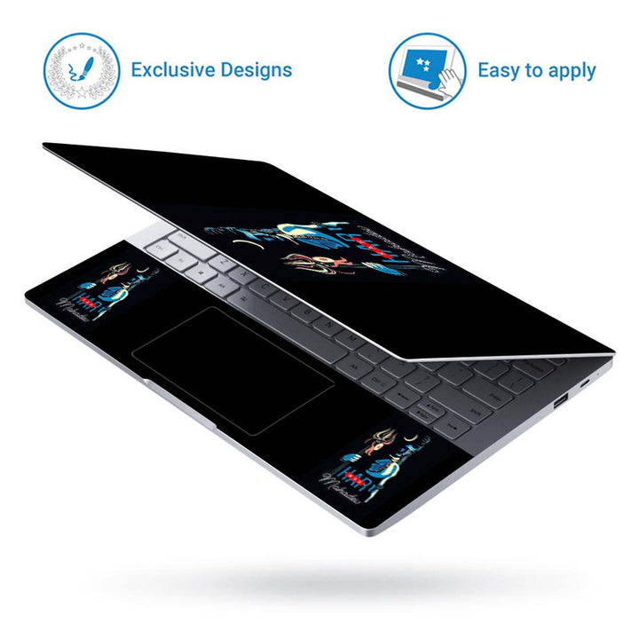 Full Panel Laptop Skin - Har Har Mahadev Blue Art