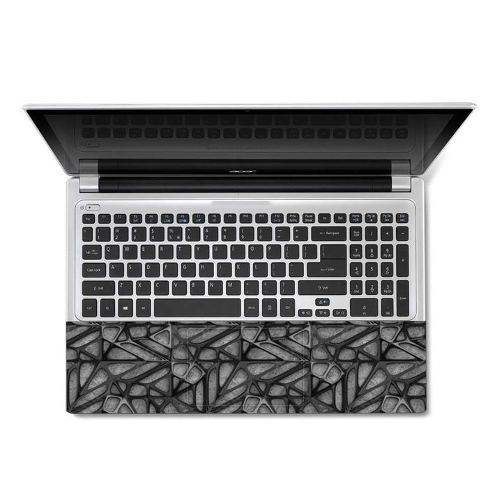 Full Panel Laptop Skin - Hard Net Design on Grey Wooden