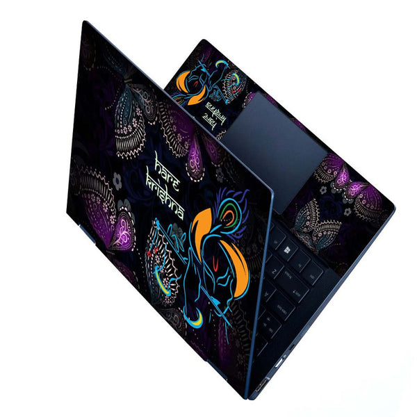 Full Panel Laptop Skin - Hare Krishna Butterfly