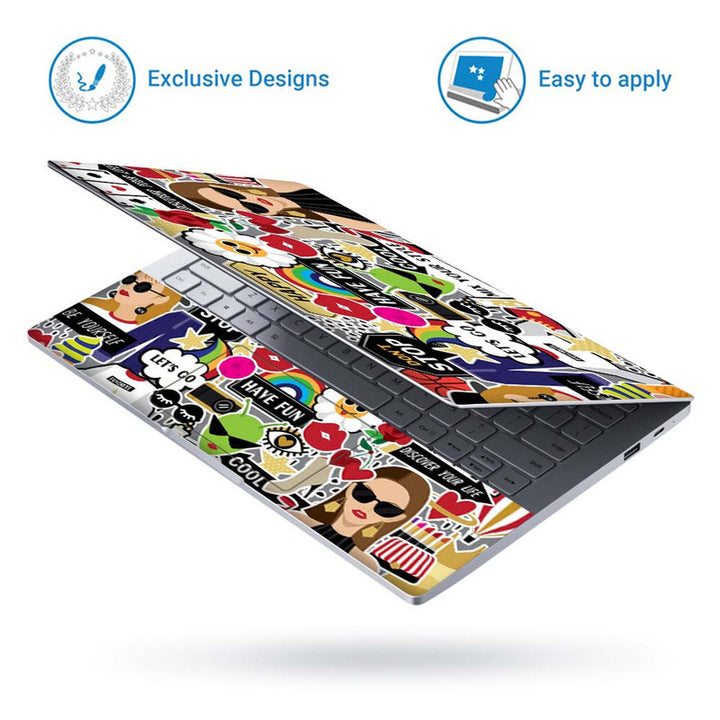 Full Panel Laptop Skin - Have Fun Lets Go Collage