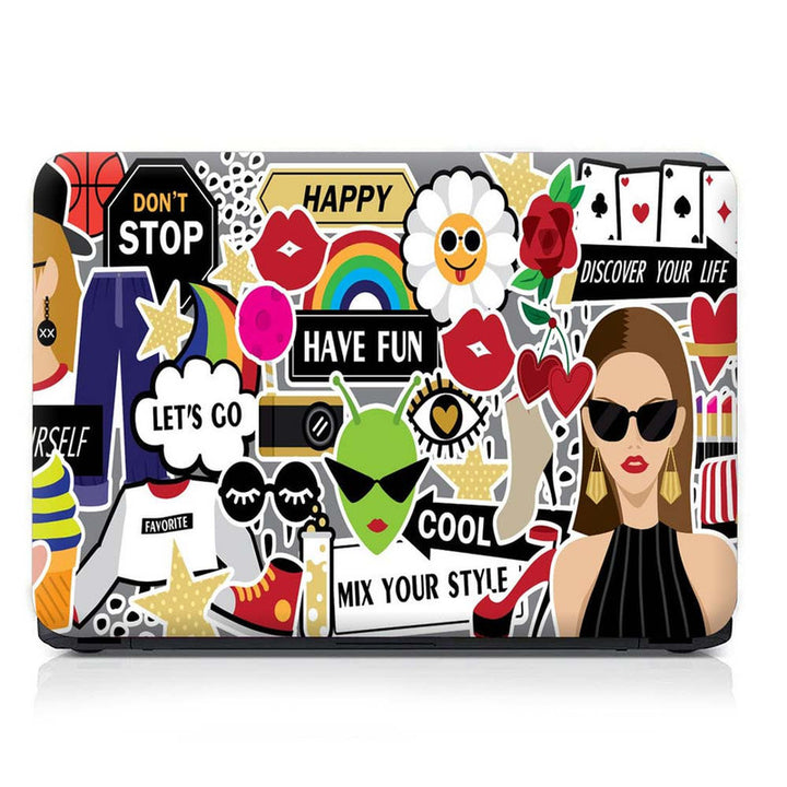 Full Panel Laptop Skin - Have Fun Lets Go Collage