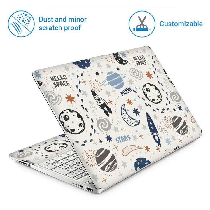 Full Panel Laptop Skin - Hello Space Moon