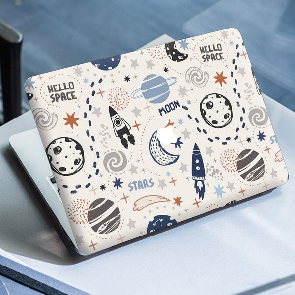 Laptop Skin for Apple MacBook - Hello Space on Cream - SkinsLegend