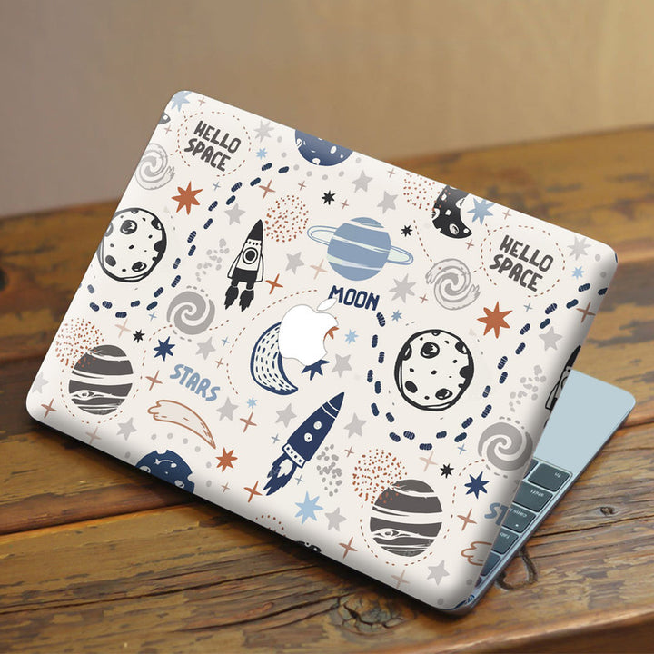 Laptop Skin for Apple MacBook - Hello Space on Cream - SkinsLegend