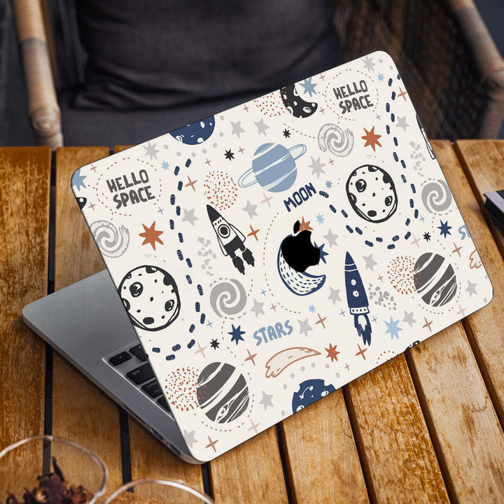 Laptop Skin for Apple MacBook - Hello Space on Cream - SkinsLegend