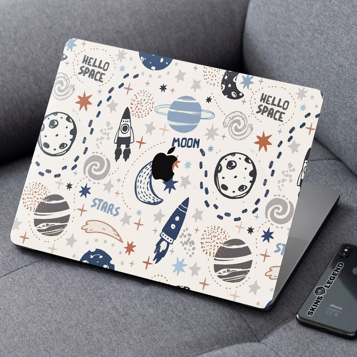 Laptop Skin for Apple MacBook - Hello Space on Cream - SkinsLegend