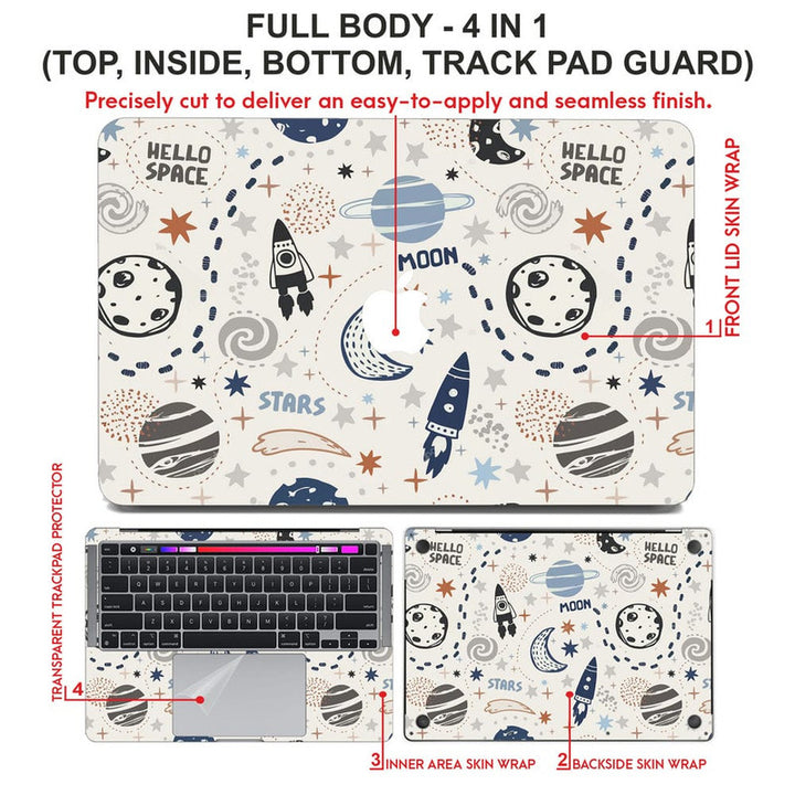 Laptop Skin for Apple MacBook - Hello Space on Cream - SkinsLegend