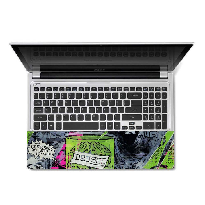 Full Panel Laptop Skin - Hello World Graffiti