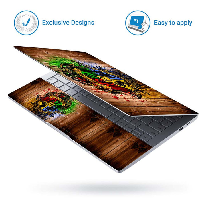 Full Panel Laptop Skin - Hogwarts Wooden