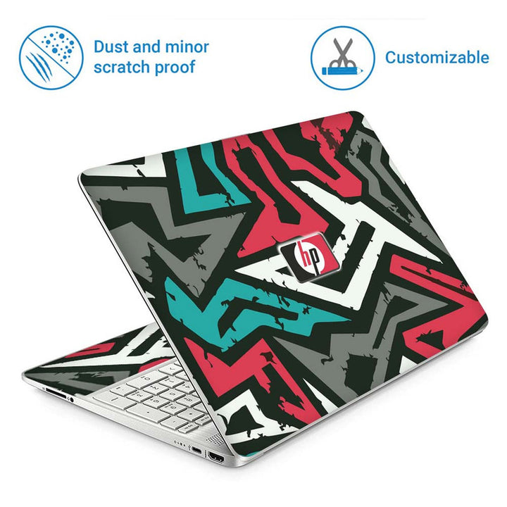 Full Panel Laptop Skin - Hp Cyan Megenta Shapes