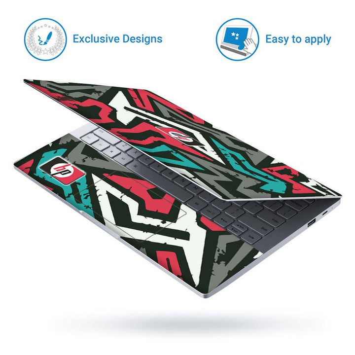 Full Panel Laptop Skin - Hp Cyan Megenta Shapes