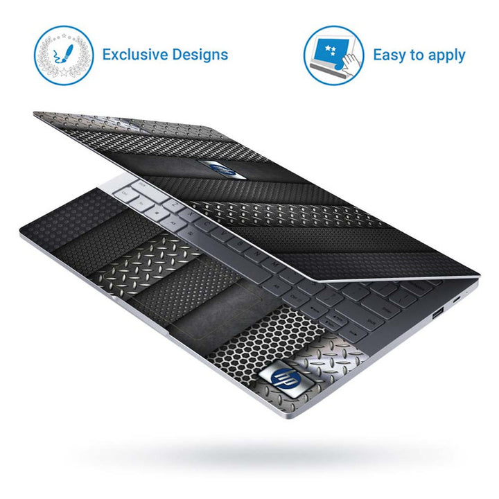 Full Panel Laptop Skin - Hp Metal Abstract