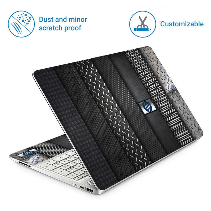 Full Panel Laptop Skin - Hp Metal Abstract