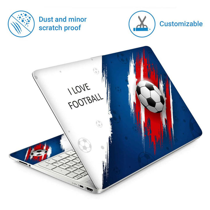 Full Panel Laptop Skin - I Love Football