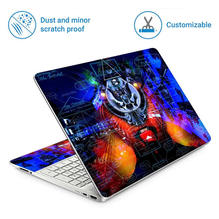 Full Panel Laptop Skin - Illuminati Eyes Blue