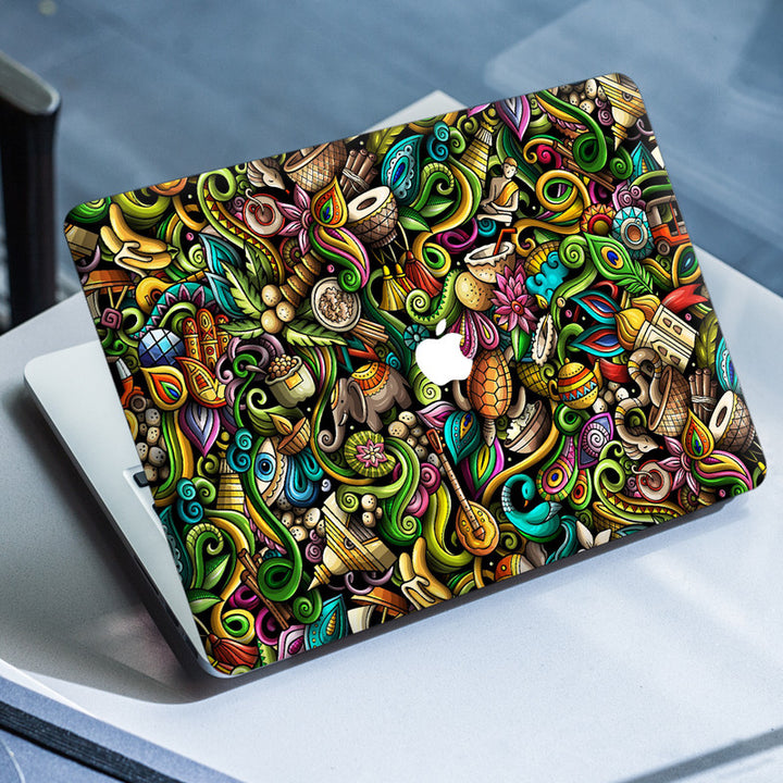 Laptop Skin for Apple MacBook - Indian Culture Doodle - SkinsLegend