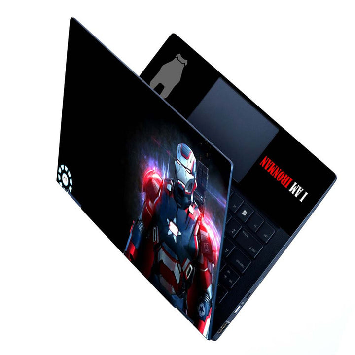 Full Panel Laptop Skin - Iron Man Suit Blue on Black