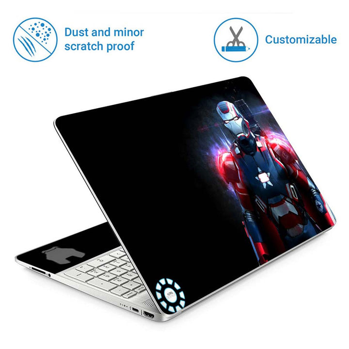 Full Panel Laptop Skin - Iron Man Suit Blue on Black