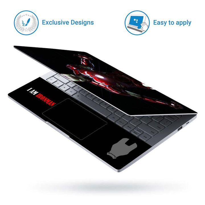 Full Panel Laptop Skin - Iron Man in Suit on Black