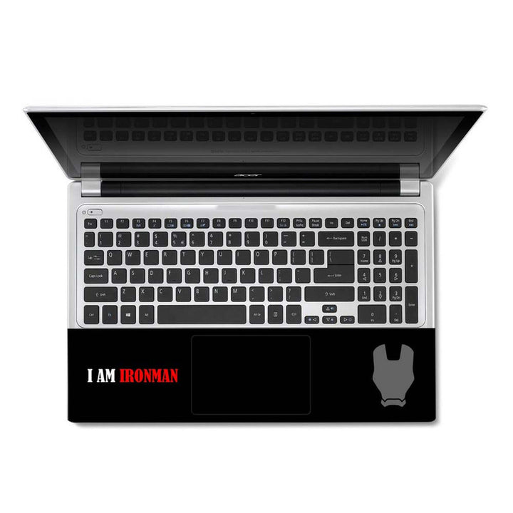 Full Panel Laptop Skin - Iron Man in Suit on Black